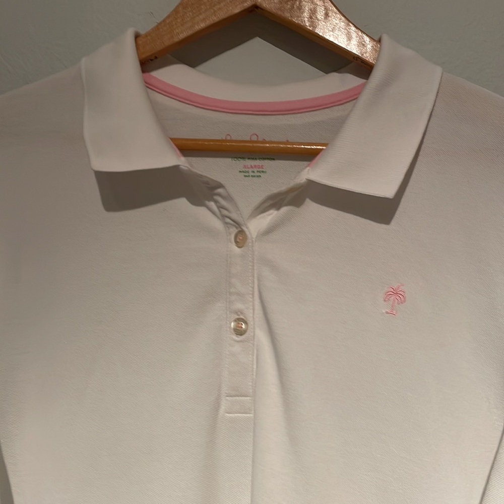 Lilly Pulitzer Long Sleeve Polo White Size XL